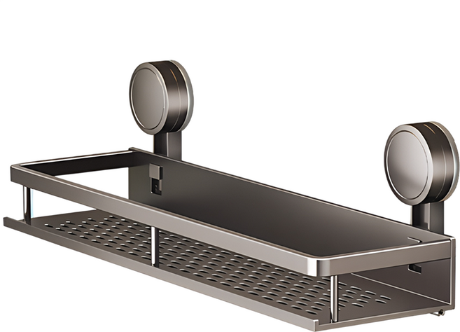 일상크루 무타공 선반 욕실 수납 벽걸이형 거치대 다용도 선반, 1개, 그레이