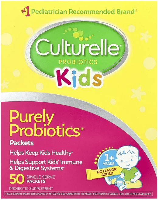 Culturelle 어린이용 Purely Probiotics® 만 1세 이상 1회 제공량 50팩 각 1.5g(0.05oz) - 쿠팡