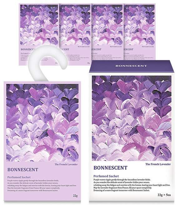 보네센트 샤쉐 옷장 방향제 더프렌치라벤더, 22g, 15개