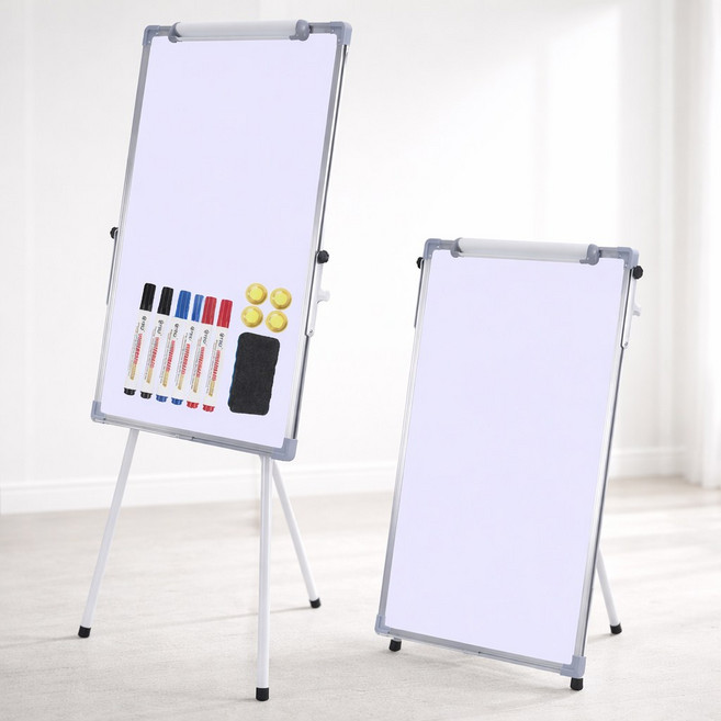 KCJ 양면 자석 이젤 화이트보드 입간판 높이조절 60X90cm, 화이트