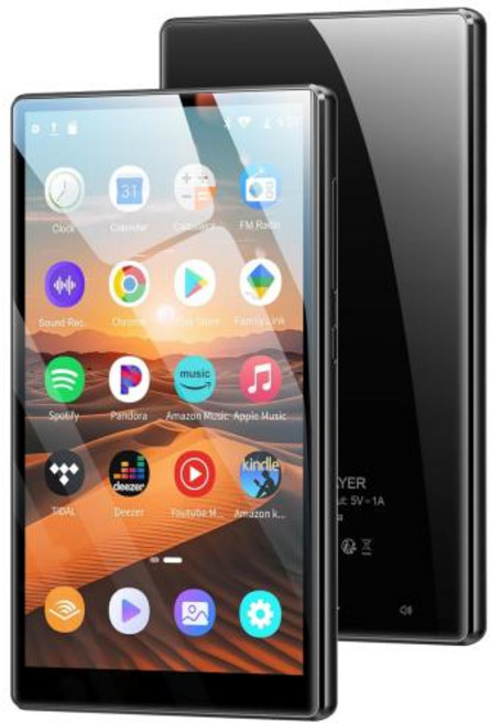Oilsky Android 13 MP3/MP4 플레이어 1080P 4.7인치 화면 96GB(64GB+32GB) 메모리 블루투스 및 Wi-Fi 지원, Black, M501pro