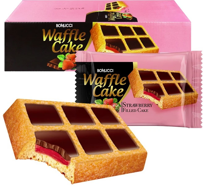 보누치 와플 스트로베리 필드 케이크 (한팩), 12개, 45g - 쿠팡