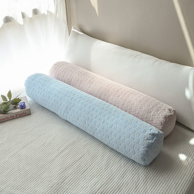 듀라론쿨 썸머 아이스 냉감 쿨링 하트마우스 원형 바디필로우, 스카이