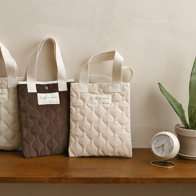 OBL 오뷰티플 코듀로이 퀼팅 피타백