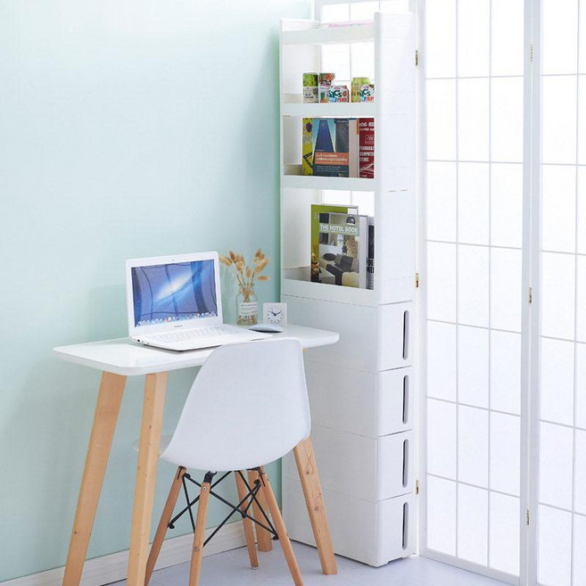 수납장 키큰 틈새 냉장고옆 홈카페 속깊은 빌트인 다용도 선반 부엌 키큰장, 4+4칸 (나무 상판 미포함)