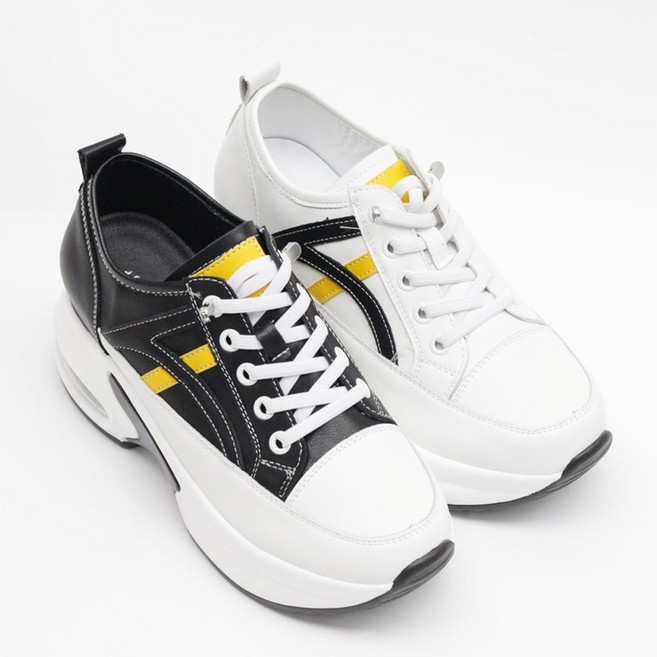 쌈지 8센치굽 가죽스니커즈 에어쿠션 케주얼화 워킹화