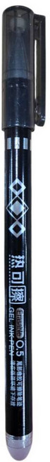奧德賽 熱可擦擦擦筆 0.5mm, 黑色, 1個