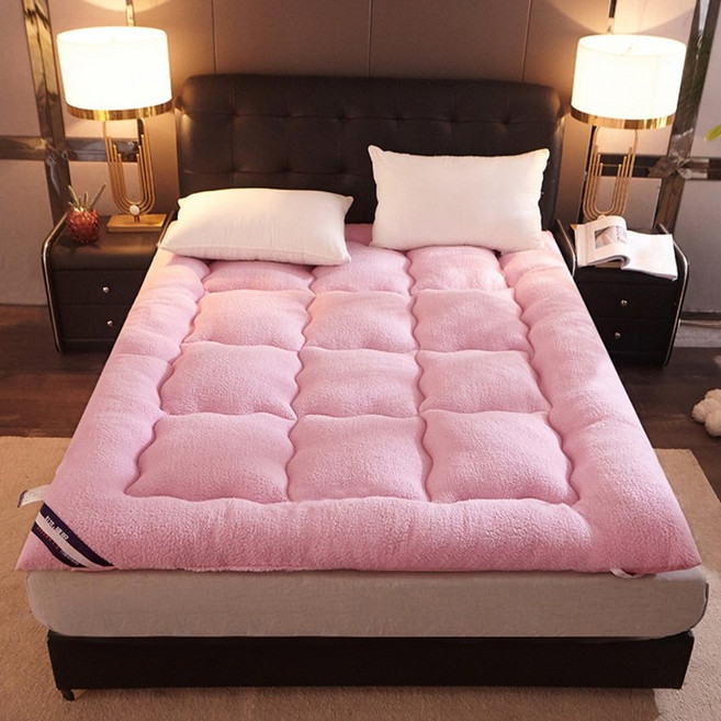 SKANDSALO 침대매트 양털토퍼 자가발열양면토퍼 편한잠, 핑크색