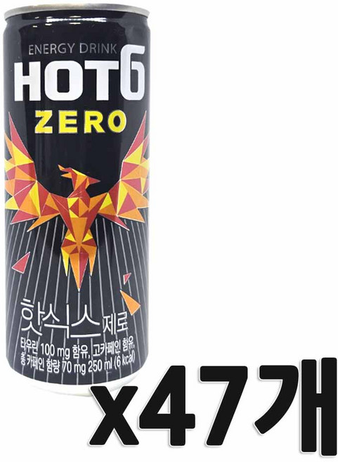 핫식스 제로 탄산음료, 250ml, 47개
