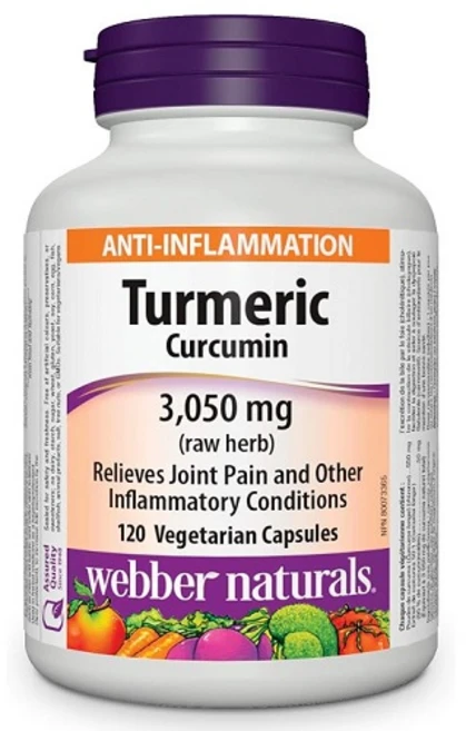 Webber Naturals 투메릭 커큐민 영양제 Turmeric Curcumin 3050mg 120정, 1개 - 쿠팡