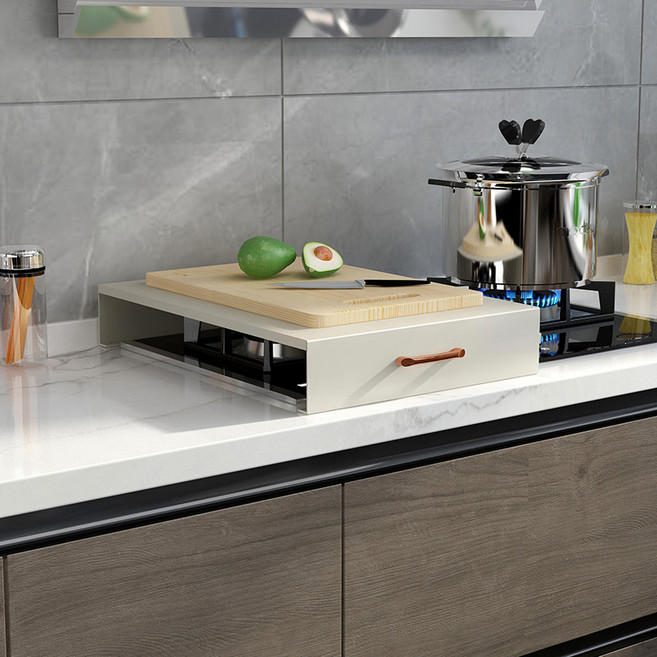 Siemzon 인덕션 커버 덮개 다기능 가스레인지 커버 받침대, 아이보리, 1개