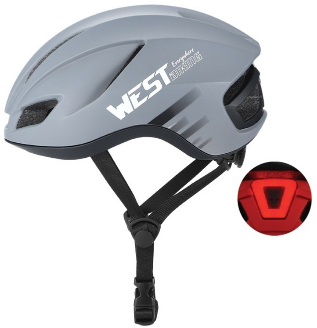 시그니처베이지 자전거 킥보드 초경량 후미등 헬멧 YPZ439, 포인트 그레이, 1개