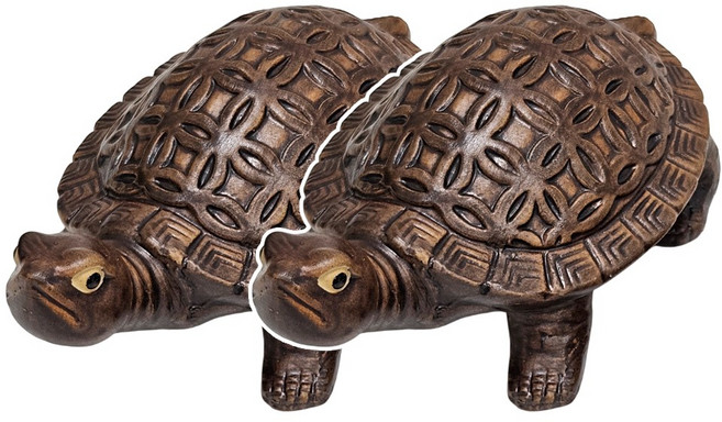 굿럭오브제 풍수거북이 한 쌍, 도자기