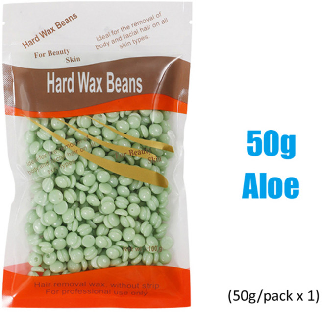 제모 왁스 비즈 500g/200g/50g 왁스 히터용 무통 제모 왁싱 바디 콩 그루밍 도구 남여, 13 50g-Aloe, 1개