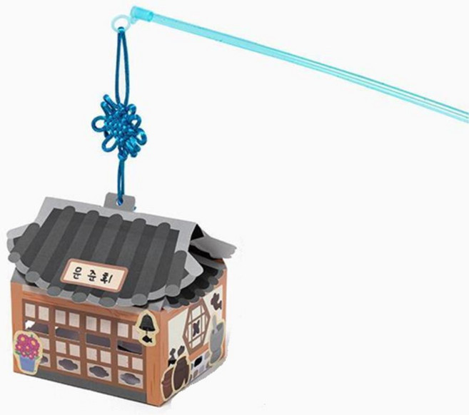 LED 종이 전통 가옥 한옥 장식등 만들기 초등 도안접기 5개 유치원선물 놀거리 놀이교실, 종이 초롱등 한옥