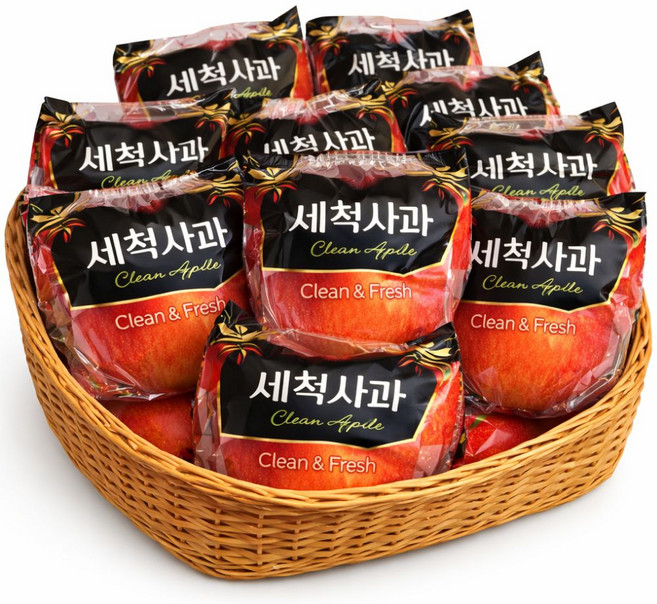 [재구매율1위] 껍질째 먹는 고당도 세척 사과 오존수 UV세척 개별포장 디아머스, 1박스, 5kg (중과)