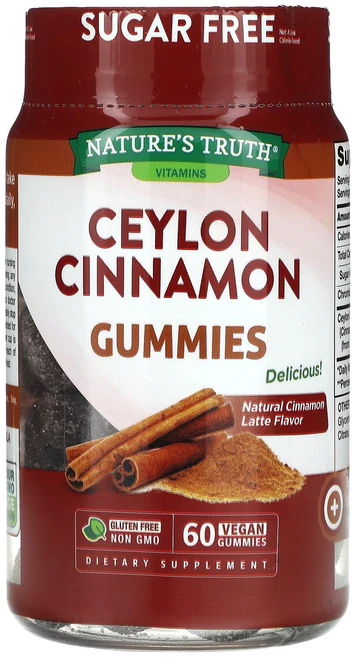 Nature's Truth 실론 시나몬 비건 구미젤리 60개, NaturesTruth실론시나몬비건구미젤리60개, 60정, 1개 - 쿠팡
