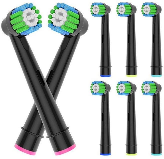 브라운 오랄-B와 호환되는 교체용 칫솔 헤드 8팩 프로페셔널 전동 브러시 헤드 오랄비 교체용 헤드 리필 Pro100/1000/1500/4000/5000/7000/8000/9, Valuabletry 브라운 오랄-B와 호환되는 교체용