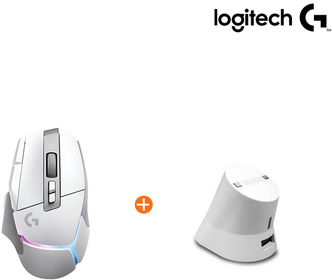 로지텍코리아 G502 X PLUS 무선 게이밍 마우스 + 이메이션 충전독, G502 X PLUS 화이트 + 충전독 화이트