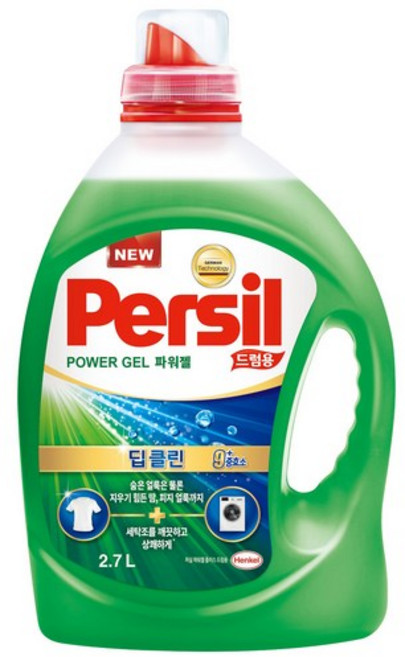 퍼실 딥클린 9중효소 파워젤 드럼용 액상세제 본품, 2.7L, 3개