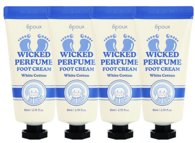 4개 향기마녀 풋크림 화이트코튼 80ml /발크림 시어버터 고보습, 없음, 1개입