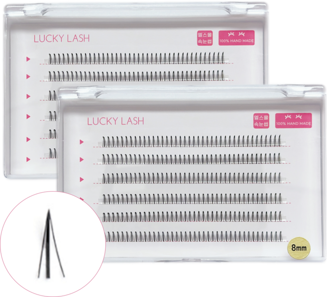 엘스몰 6줄속눈썹 가닥속눈썹 인조 연장 아이돌아이래쉬 A형 총480모, A형8mm × 2개(480모), 2개