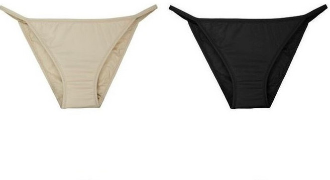 뉴웨이브 수영복 이너팬티 비키니 이너 속옷 2P 세트, 스킨+블랙