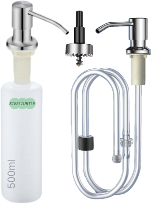 스틸터틀 매립형 물비누 디스펜서, 1개, 실버1.2M