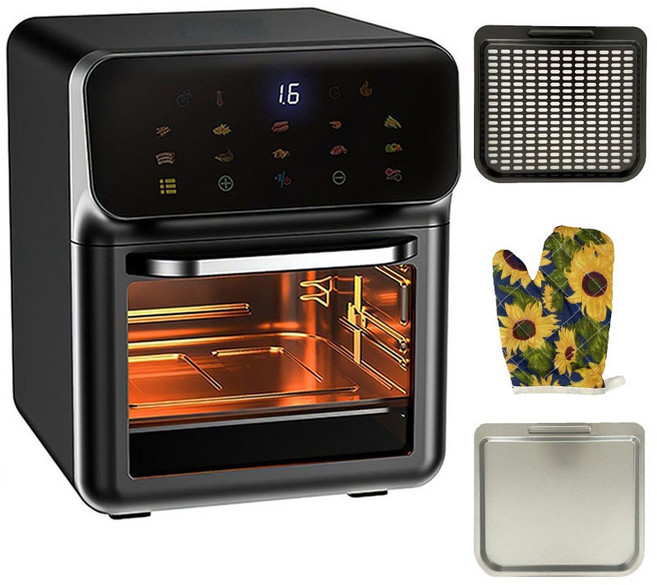 세계일주 13L 에어프라이기 오븐 겸용 가정용 건강 보이는 일체형 기계 1350W, FD-1015B