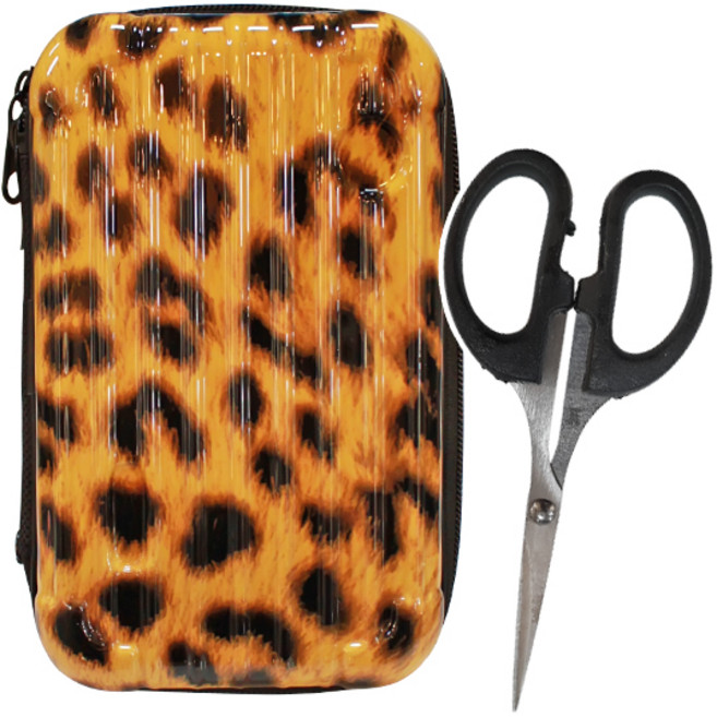 볼링 캐리어 미니 하드 파우치 (볼링가위포함) 볼링용품 볼링미니백 볼링파우치 미니가방 볼링용품수납, 호피, 1개