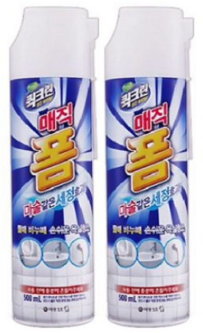 트윈스몰 홈즈 퀵크린 매직폼 500g 물때 비누때 손쉬운 욕실청소, 2개