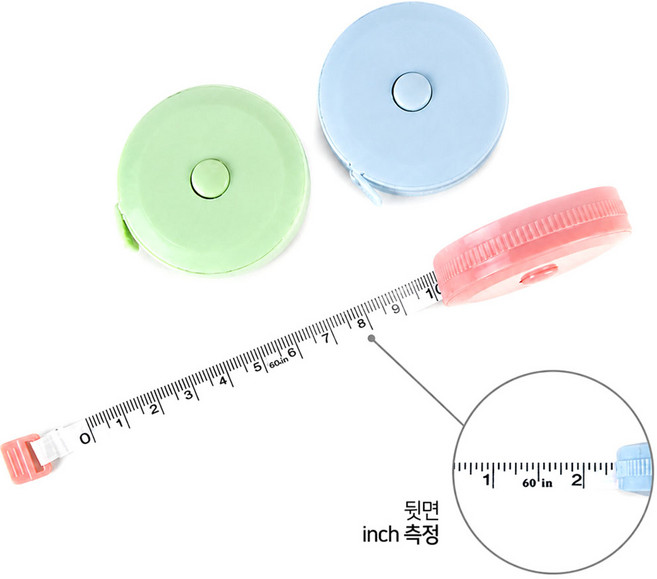 [청라핸즈] 파스텔 자동 롤줄자-(16-365) 색상랜덤, 1개