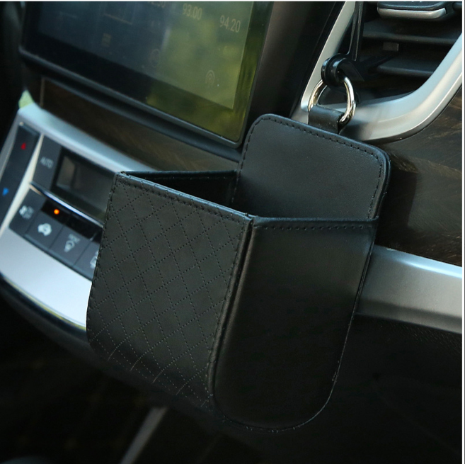 픽커스 자동차 송풍구 포켓 수납 주머니, 블랙, 2개