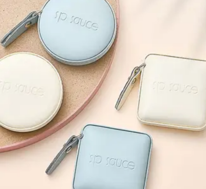 케이연 미니 줄자 부드러운 PU가죽 150cm, 화이트, 스퀘어