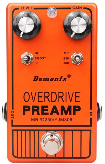 Demonfx 기타 이펙트 페달 와우 왜곡 오버드라이브 지연 리버브 컴프레서 부스터, 1개