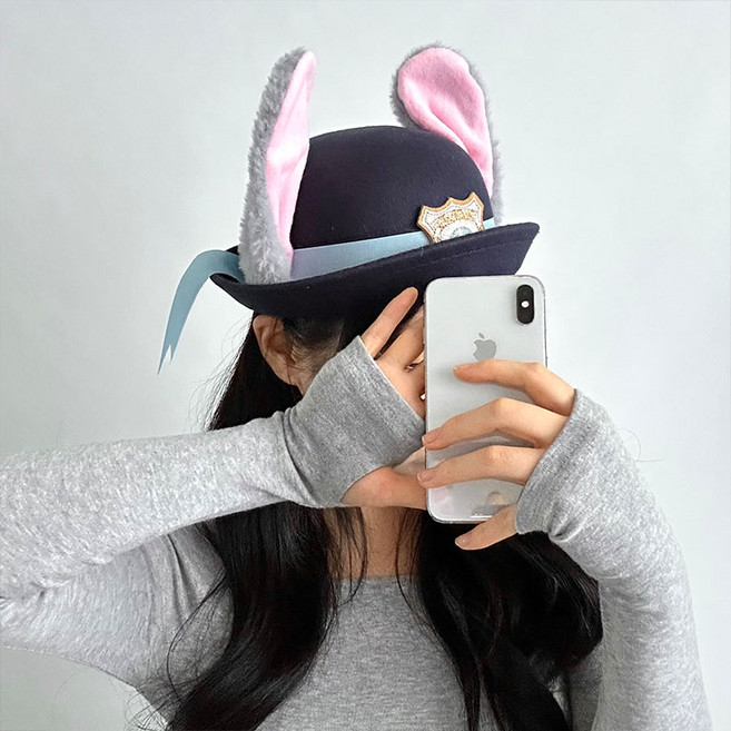 디아브 주디 토끼귀 경찰 코스튬 모자 파티 퍼포먼스 소품