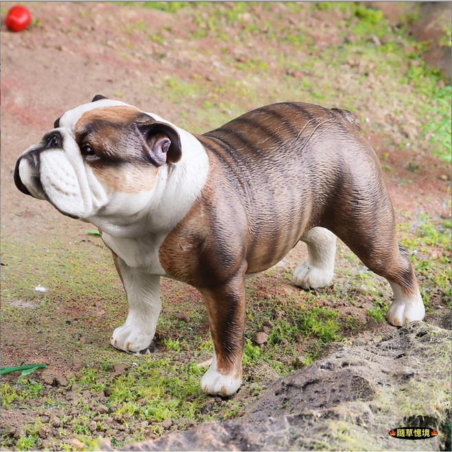 仿真 鬥牛犬 法鬥 實心 小狗 狗模型 動物模型 兒童玩具 益智 公仔 SPG 隨草憶境, 1個