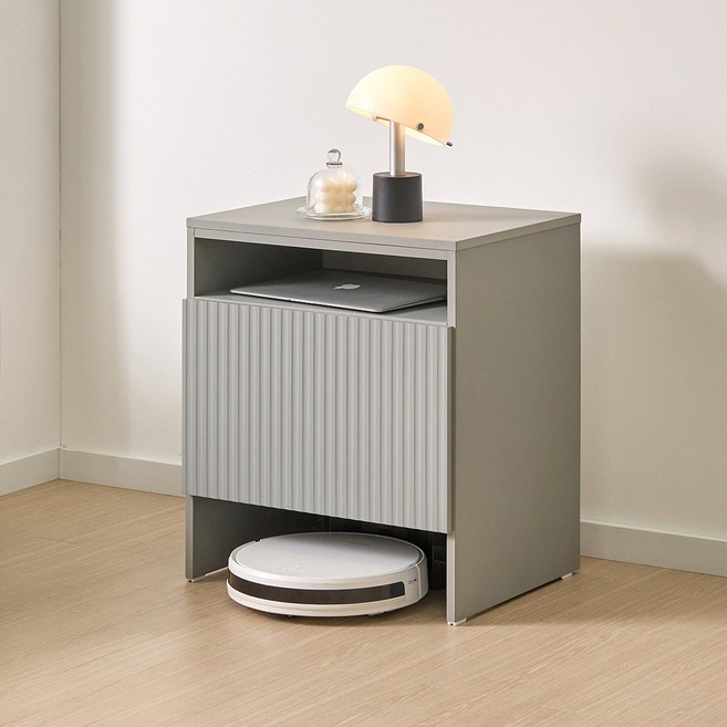 [엣지퍼니처]카비나 템버 로봇청소기 수납장 협탁, 그레이