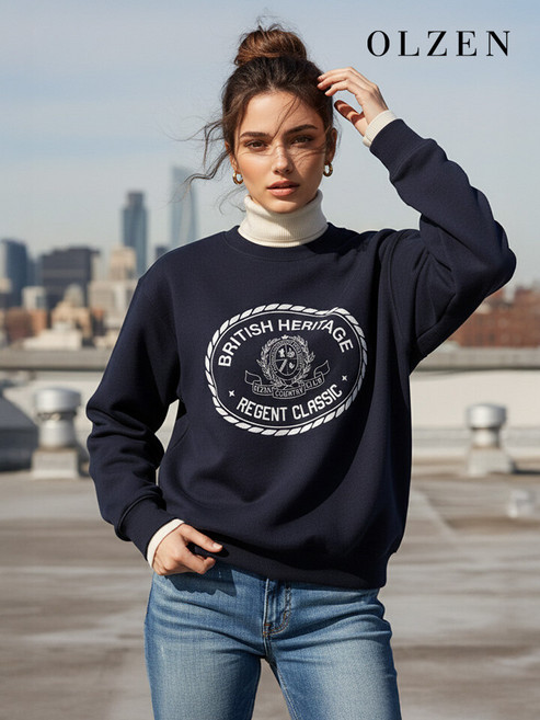 올젠 여성 헤리티지 맨투맨 티셔츠 ZLD4TR2301