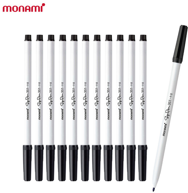 모나미 싸인펜 351, 흑색, 30개