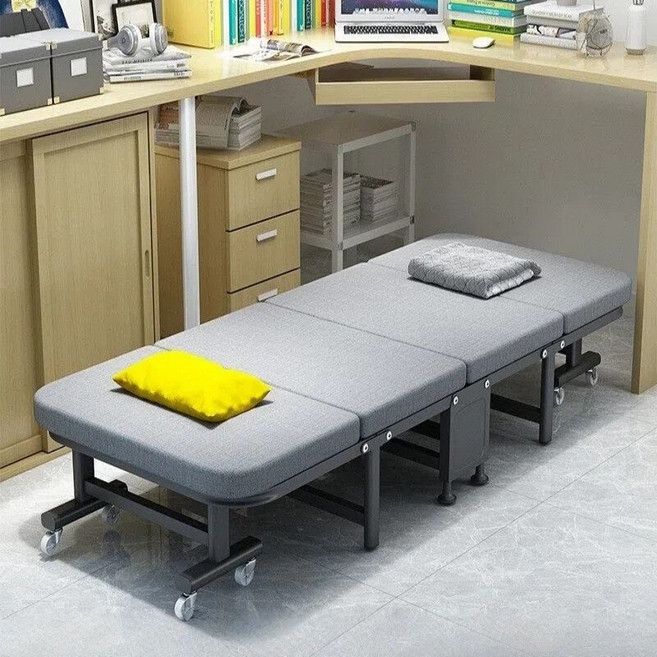 TaiStar 1인용 침대 사무실 낮잠 침대 간이 경량 캠핑 침대 접이식 침대T856-046, 회색