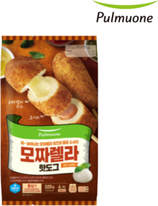 (냉동)[풀무원]모짜렐라핫도그320g, 320g, 1개