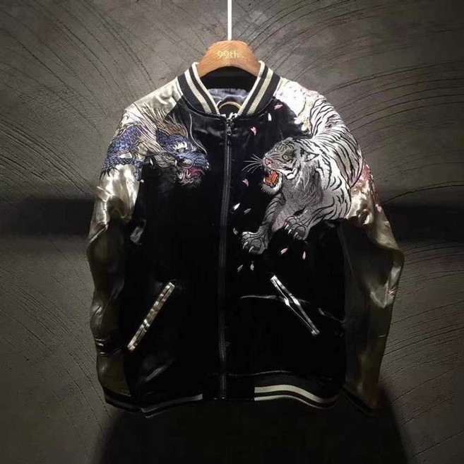 일본 자수 벨벳 스카잔 점퍼 항공점퍼 스카쟌 자켓 가을 겨울, 1개, 2. 블랙 (고품질) 엘