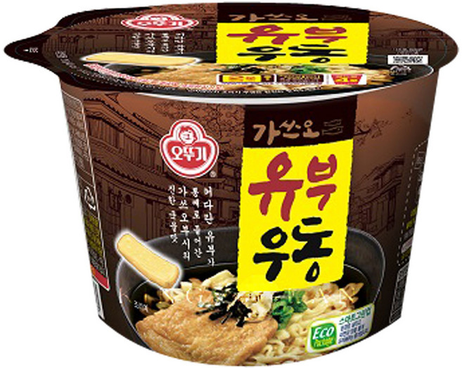 오뚜기 유부우동 용기 간편식 아이 사무실간식 100G 1개, 16개