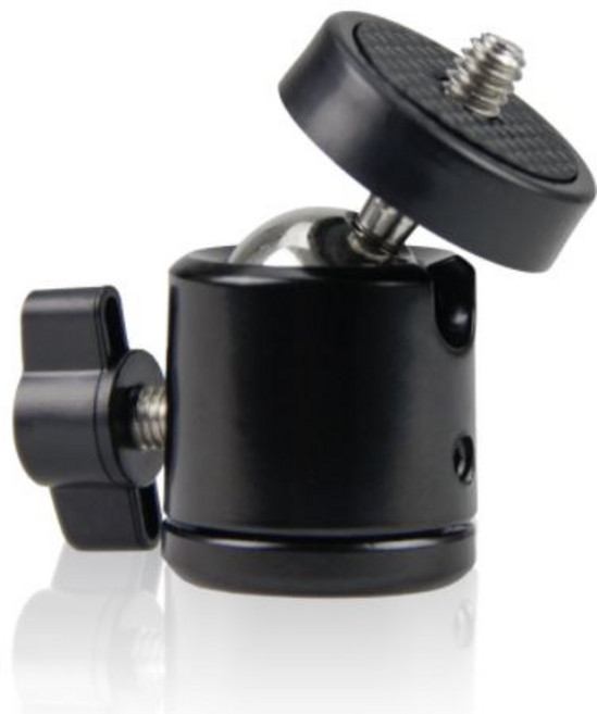 비디오 카메라 기어 삼각대 미니 1/4 촬영용 360도 볼 헤드, 1개