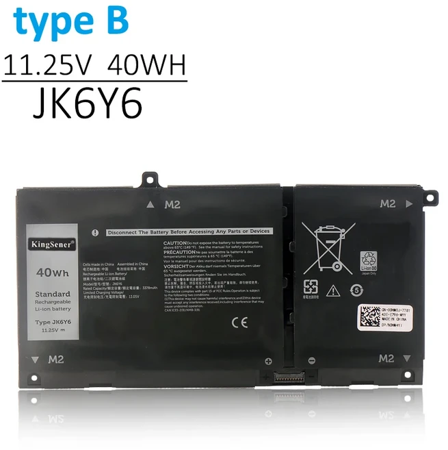 KingSener JK6Y6 40WH H5CKD 53WH 노트북 배터리 Dell Latitude 3410 Vostro 14 5402 5501 Inspiron 5300 9, 01 JK6Y6 3 Cells, 01 China Mainland