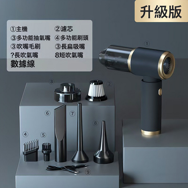 家用便攜式手持吸塵器窗戶縫隙吸塵器新款車載便捷超強吸力吸塵器, 噴橡皮漆   黑色款, 黑色