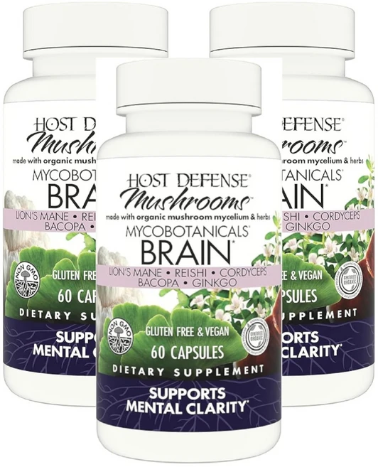 버섯 MycoBotanicals 브레인 Host Defense 캡슐, 3개, 60정 - 쿠팡