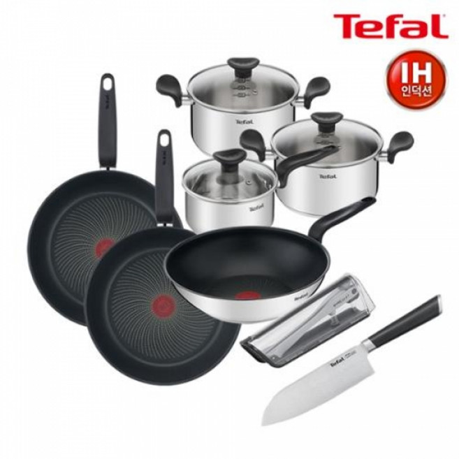 인덕션 TFC-IP6SETEVST16 테팔 프리즘 칼갈이 산도쿠 케이스 16.5cm+전용 프라이팬&냄비 6P+에버샤프 식도 칼, 단품