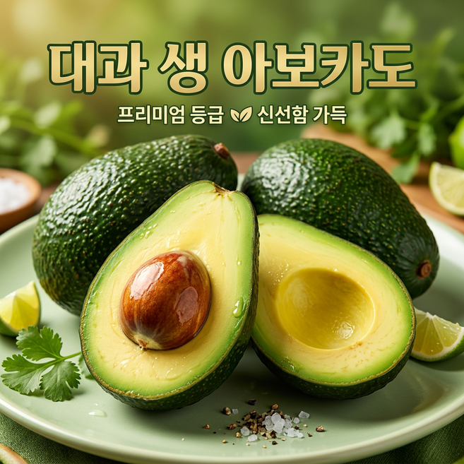 재구매1위 후숙 대과 생 아보카도, 1박스, 중대과 5개입 (180g 내외)